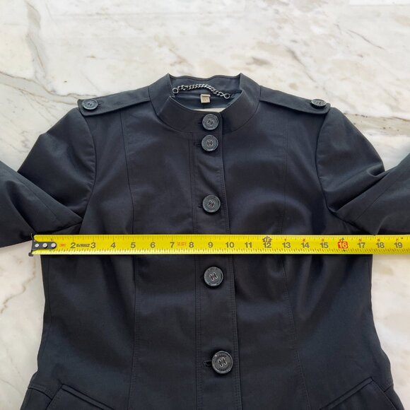 BURBERRY LONDON SLIM FIT BLACK COTTON JACKET SIZE UK 10 / IT 42 / US 8 - Picture 10 of 15